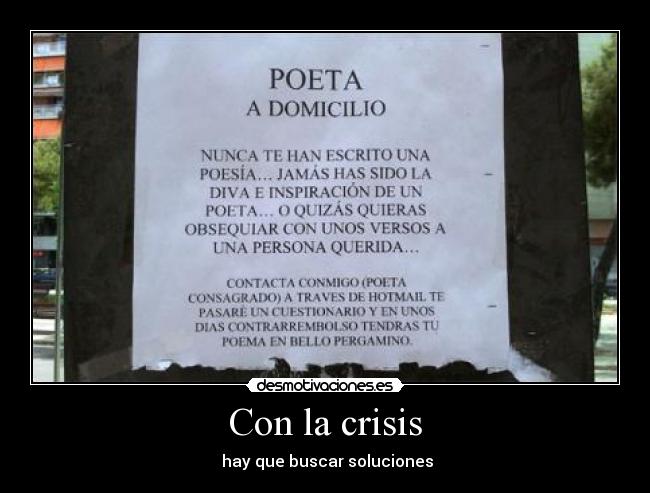 Con la crisis - hay que buscar soluciones