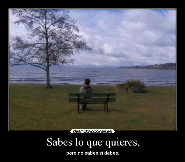Sabes lo que quieres, -