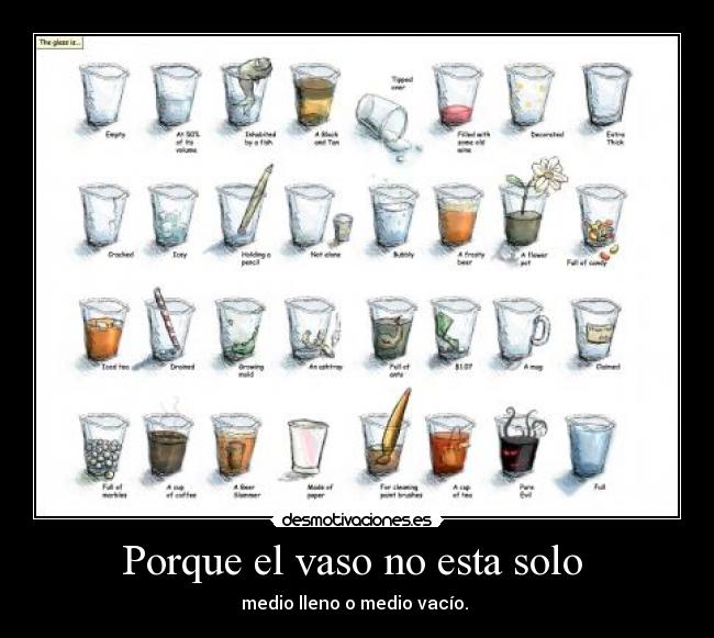 Porque el vaso no esta solo -