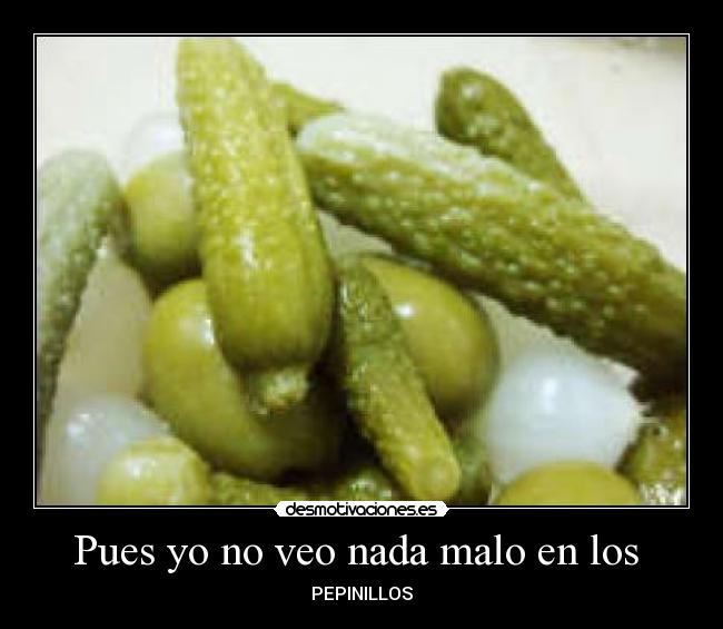 Pues yo no veo nada malo en los  - PEPINILLOS