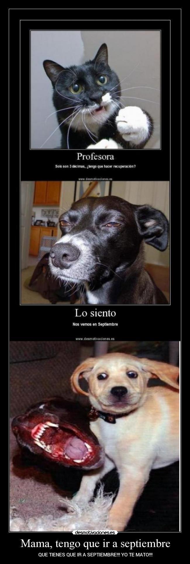 Mama, tengo que ir a septiembre - QUE TIENES QUE IR A SEPTIEMBRE!!! YO TE MATO!!!