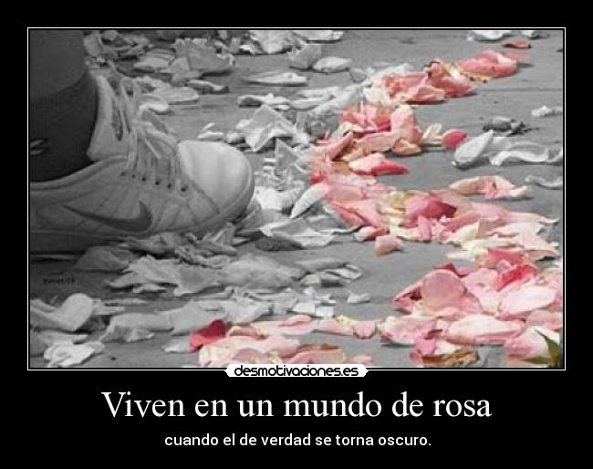 Viven en un mundo de rosa - cuando el de verdad se torna oscuro.