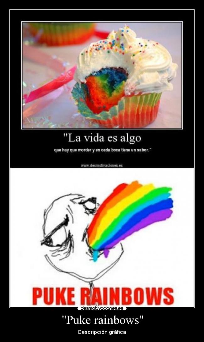 carteles puke rainbows desmotivaciones