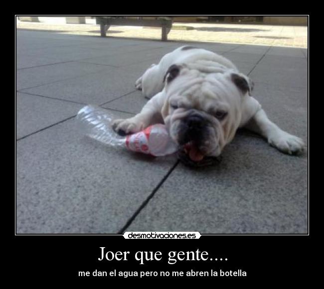 Joer que gente.... - me dan el agua pero no me abren la botella