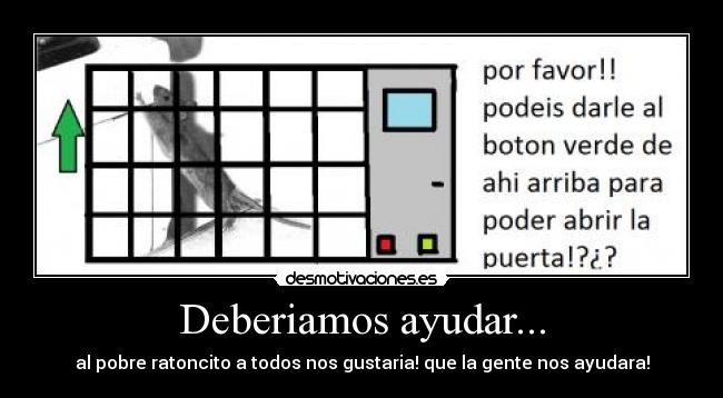 Deberiamos ayudar... - al pobre ratoncito a todos nos gustaria! que la gente nos ayudara!