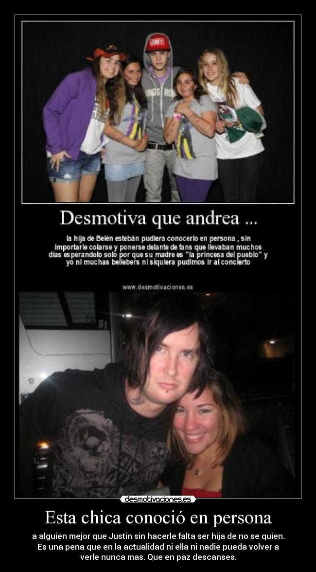 Esta chica conoció en persona -