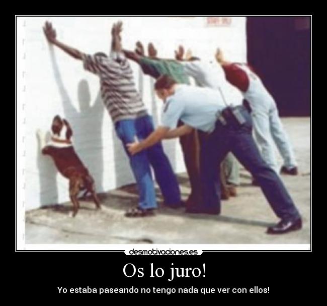 Os lo juro! - Yo estaba paseando no tengo nada que ver con ellos!