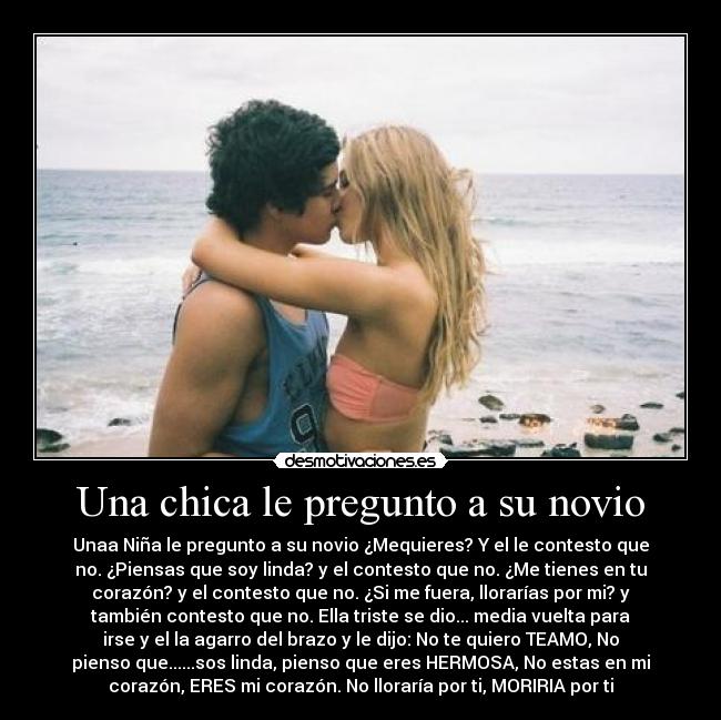 Una chica le pregunto a su novio -