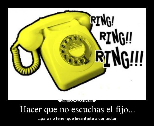 Hacer que no escuchas el fijo... - ...para no tener que levantarte a contestar