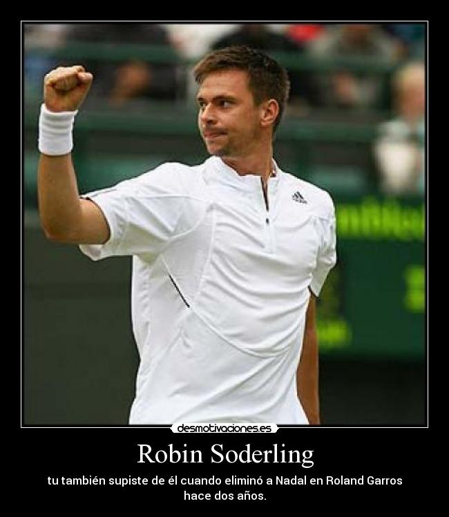 Robin Soderling - tu también supiste de él cuando eliminó a Nadal en Roland Garros hace dos años.
