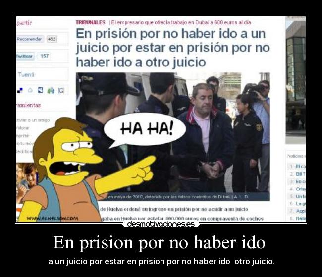 En prision por no haber ido  - 