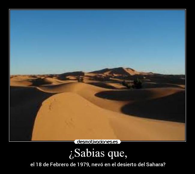 ¿Sabias que, - el 18 de Febrero de 1979, nevó en el desierto del Sahara?