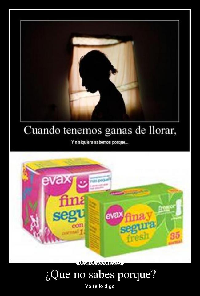 ¿Que no sabes porque? -
