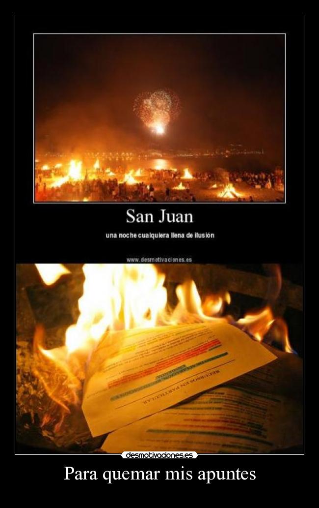 Para quemar mis apuntes -