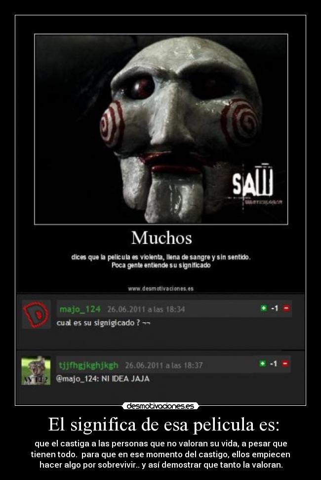  El significa de esa pelicula es: - 