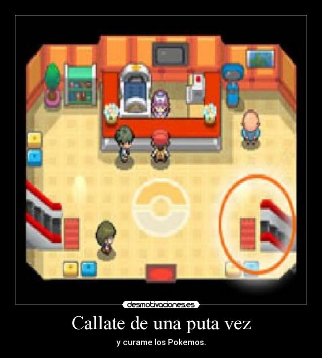Callate de una puta vez - y curame los Pokemos.