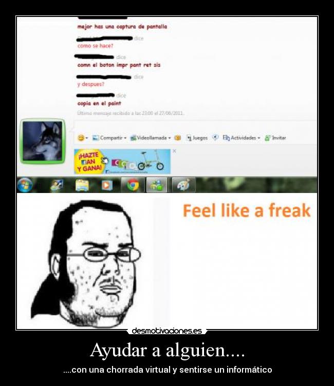 Ayudar a alguien.... - ....con una chorrada virtual y sentirse un informático