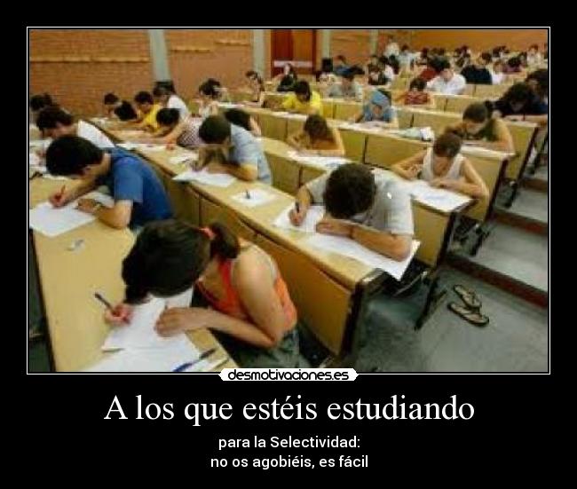 carteles estudiante selectividad examen facil desmotivaciones