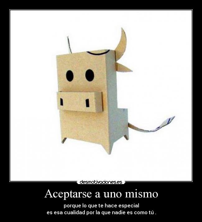 Aceptarse a uno mismo - porque lo que te hace especial
es esa cualidad por la que nadie es como tú .