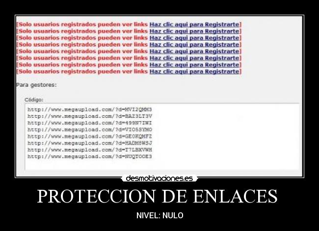 PROTECCION DE ENLACES  - NIVEL: NULO