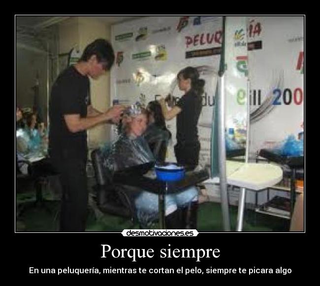 Porque siempre - En una peluquería, mientras te cortan el pelo, siempre te picara algo