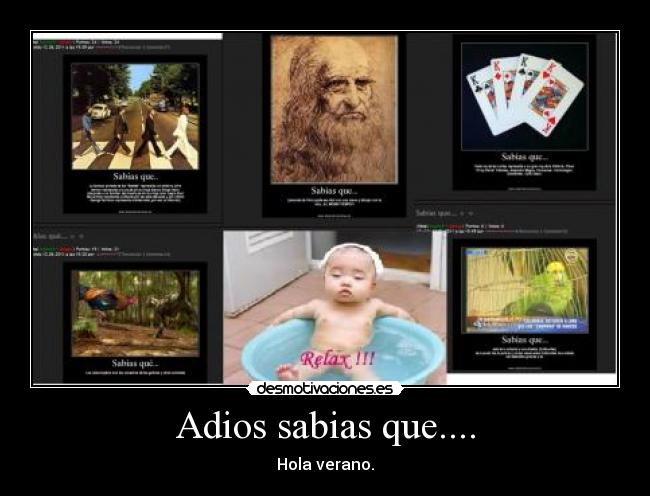 Adios sabias que.... - Hola verano.