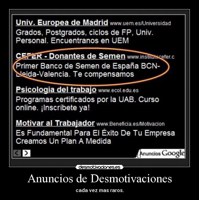 Anuncios de Desmotivaciones -