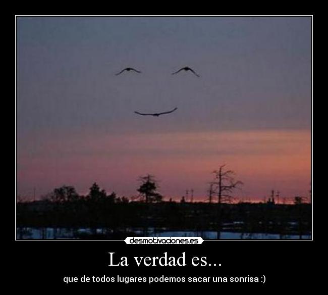 La verdad es... - que de todos lugares podemos sacar una sonrisa :)