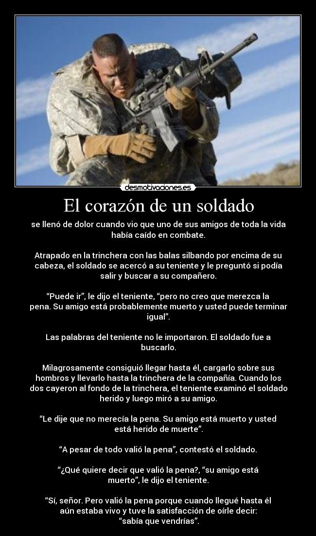 carteles corazon soldado guerra corazon amistad desmotivaciones