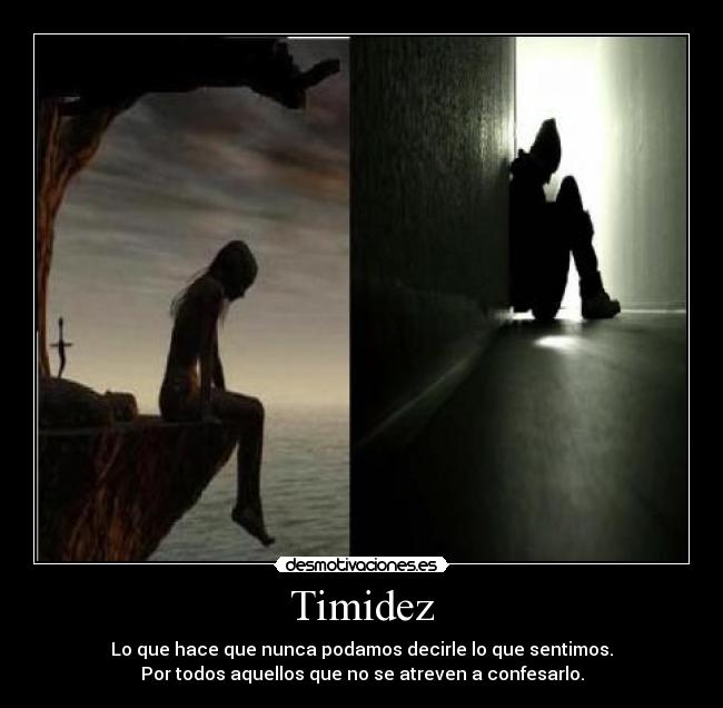 Timidez - Lo que hace que nunca podamos decirle lo que sentimos.
Por todos aquellos que no se atreven a confesarlo.