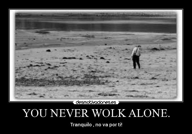 YOU NEVER WOLK ALONE. - Tranquilo , no va por ti!