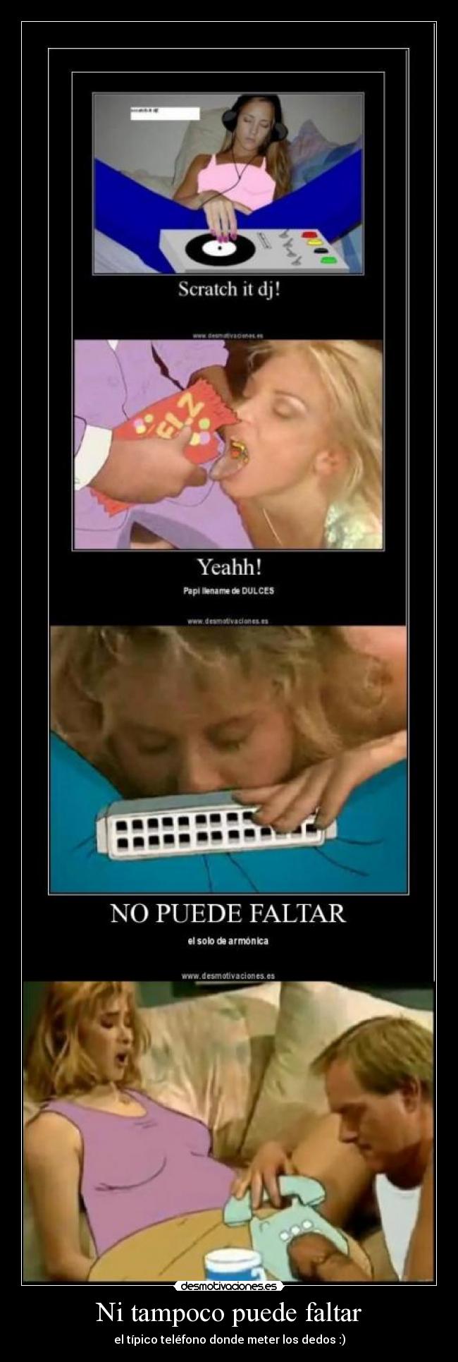 Ni tampoco puede faltar - el típico teléfono donde meter los dedos :)