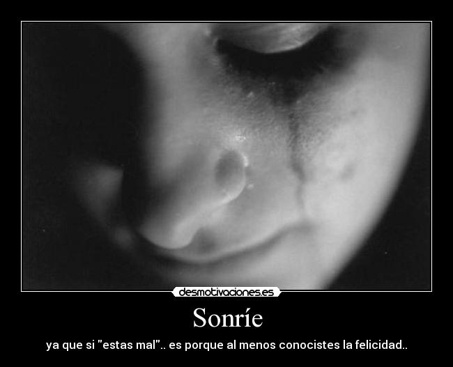 Sonríe - ya que si estas mal.. es porque al menos conocistes la felicidad..