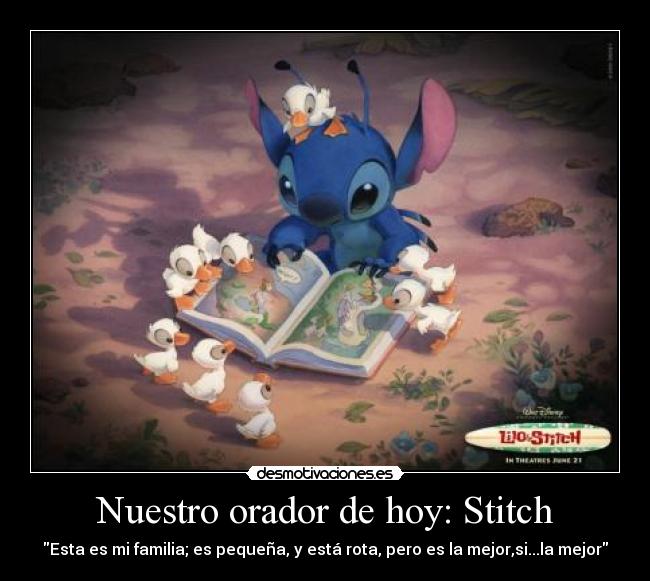 Nuestro orador de hoy: Stitch -