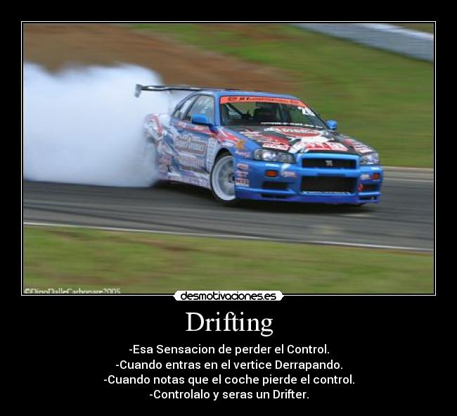 Drifting - -Esa Sensacion de perder el Control.
-Cuando entras en el vertice Derrapando.
-Cuando notas que el coche pierde el control.
-Controlalo y seras un Drifter.