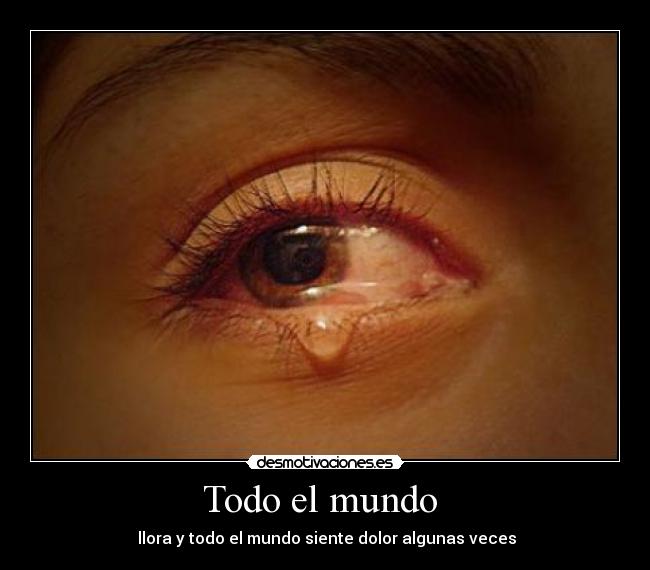 Todo el mundo  -  llora y todo el mundo siente dolor algunas veces