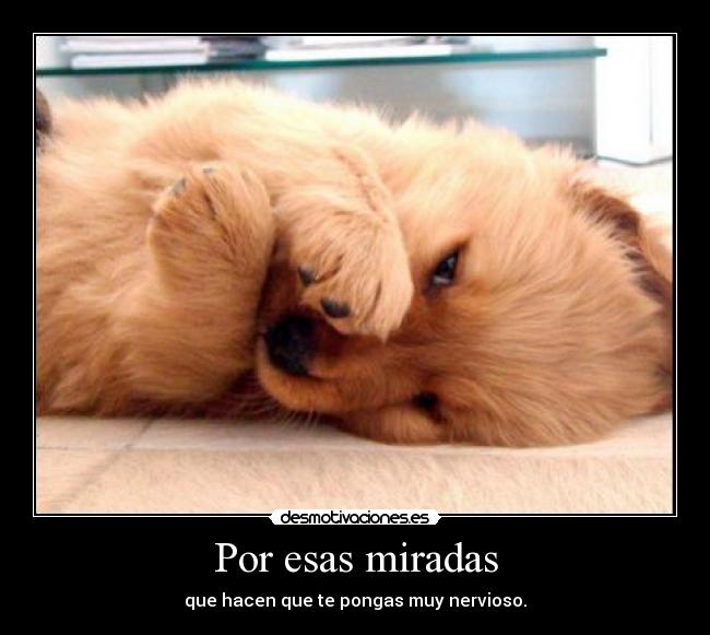 Por esas miradas - que hacen que te pongas muy nervioso.