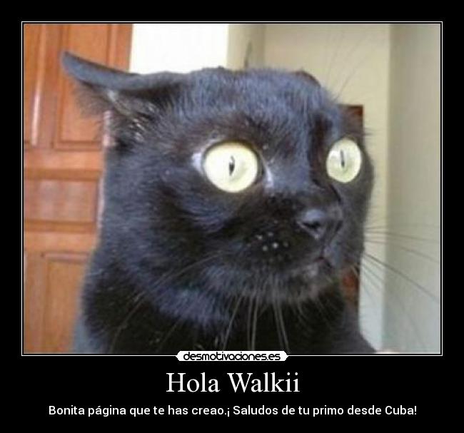 Hola Walkii - Bonita página que te has creao.¡ Saludos de tu primo desde Cuba!