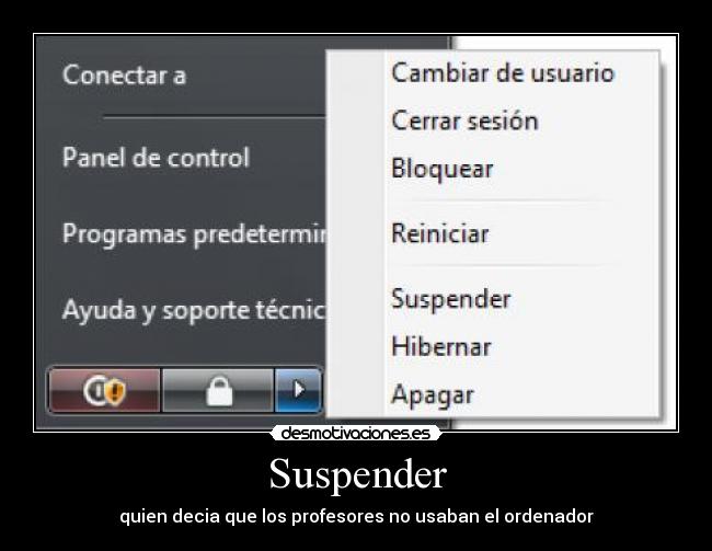 Suspender - quien decia que los profesores no usaban el ordenador