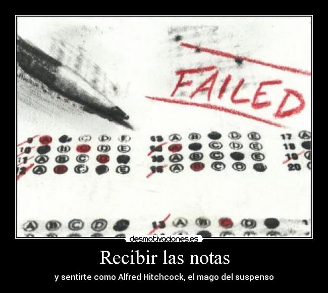 Recibir las notas - y sentirte como Alfred Hitchcock, el mago del suspenso