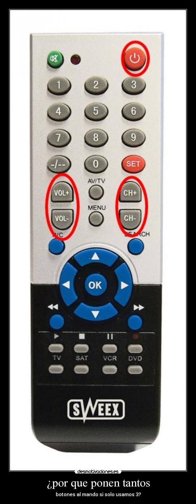 ¿por que ponen tantos - botones al mando si solo usamos 3?