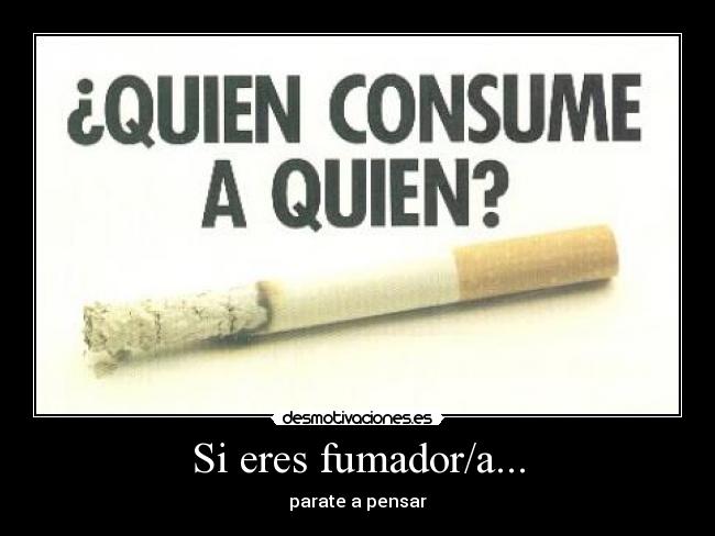 carteles fumar fumador fumadora pensar consumir cigarro tabaco desmotivaciones