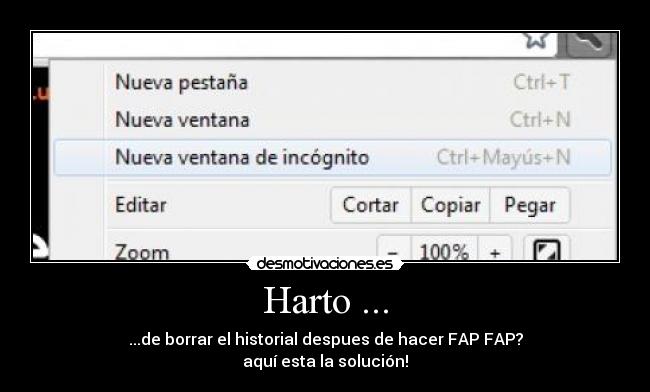 Harto ... - ...de borrar el historial despues de hacer FAP FAP?
aquí esta la solución!