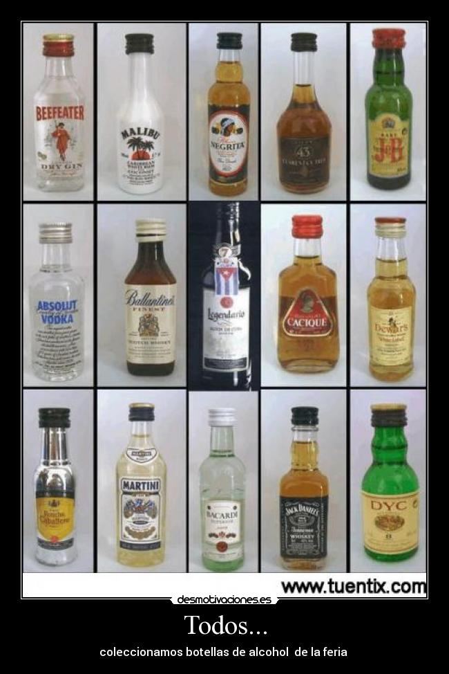 Todos... - coleccionamos botellas de alcohol de la feria
