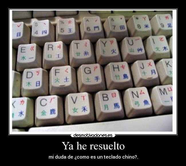 Ya he resuelto - mi duda de ¿como es un teclado chino?.