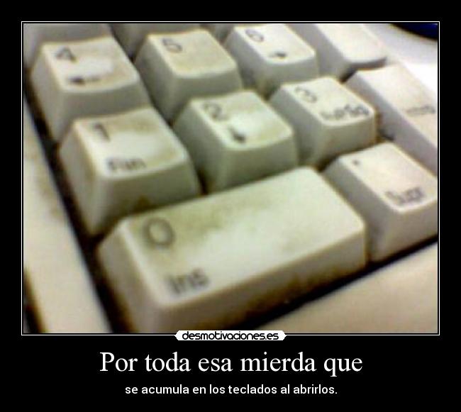 Por toda esa mierda que - se acumula en los teclados al abrirlos.