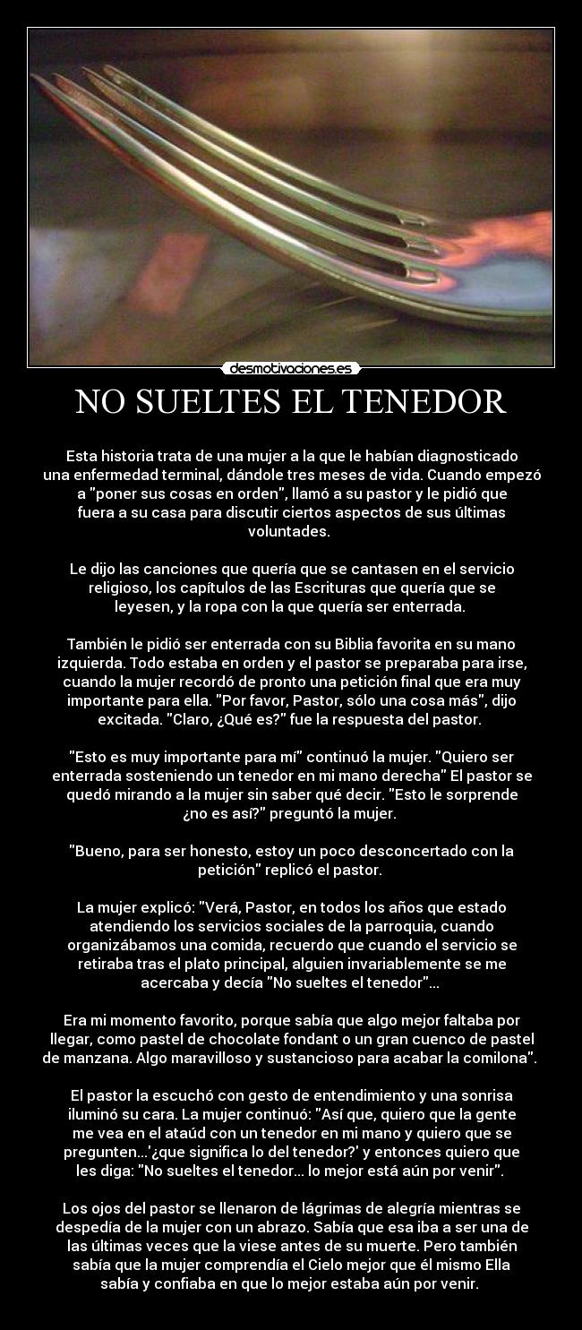 NO SUELTES EL TENEDOR -