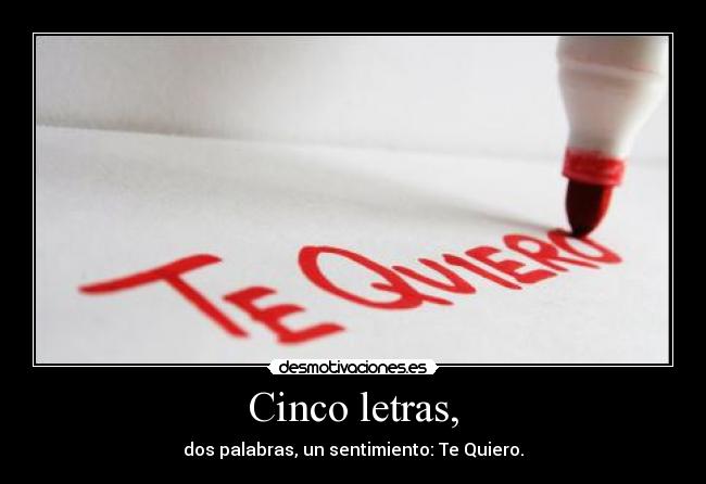 Cinco letras, -