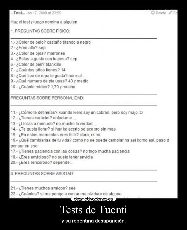 Tests de Tuenti - 