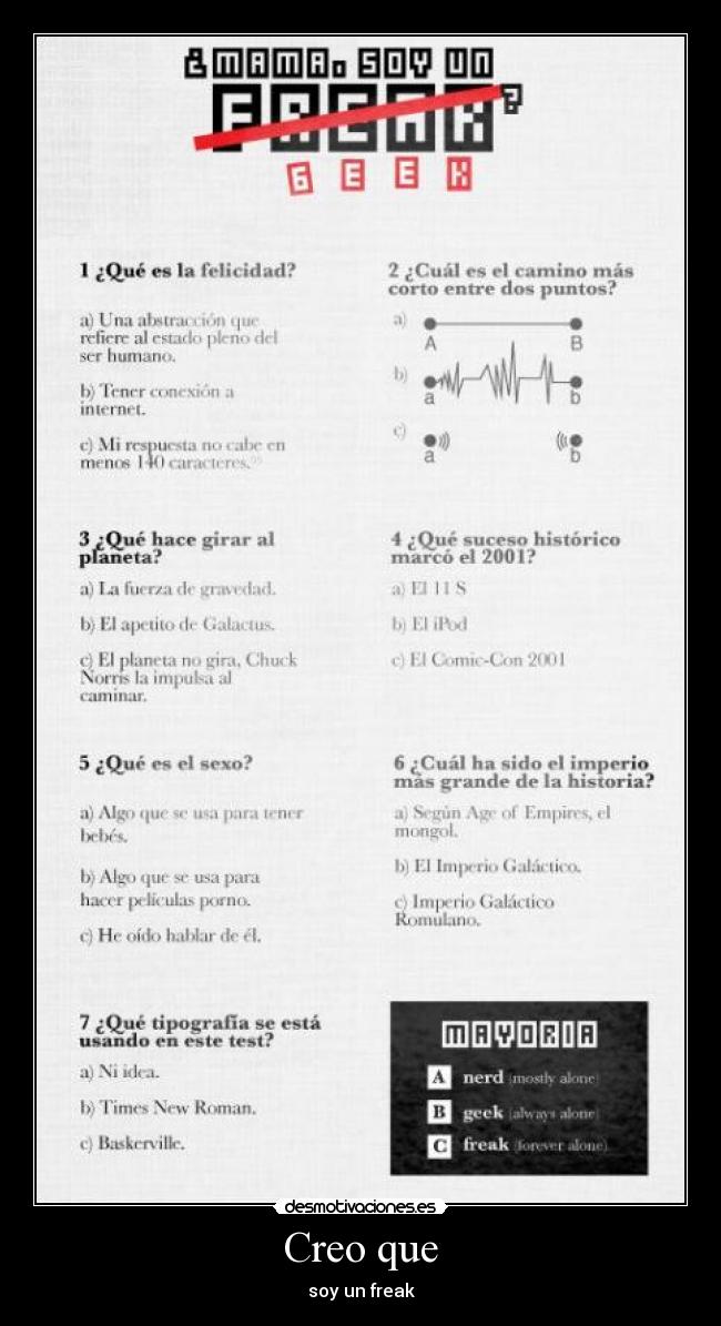 carteles test freek nerd geek desmotivaciones
